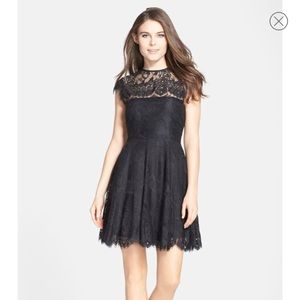‘Rhianna' Illusion Yoke Lace Fit & Flare Dress
